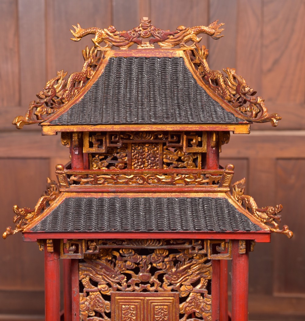  Chinese lacquered giltwood dragon boat View XVI
