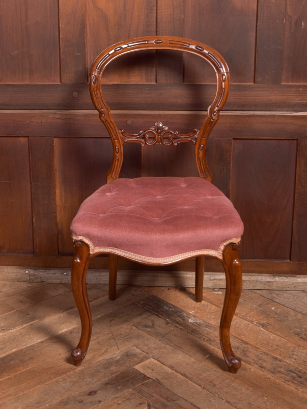 Set of 6 Victorian Walnut Balloon Back Chairs View V