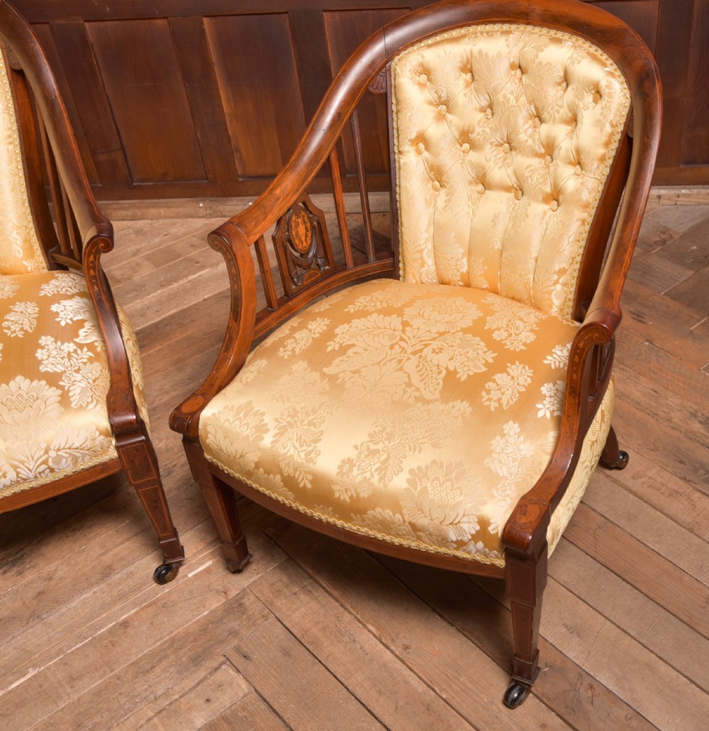 Pair of Edwardian Parlour Chairs View V