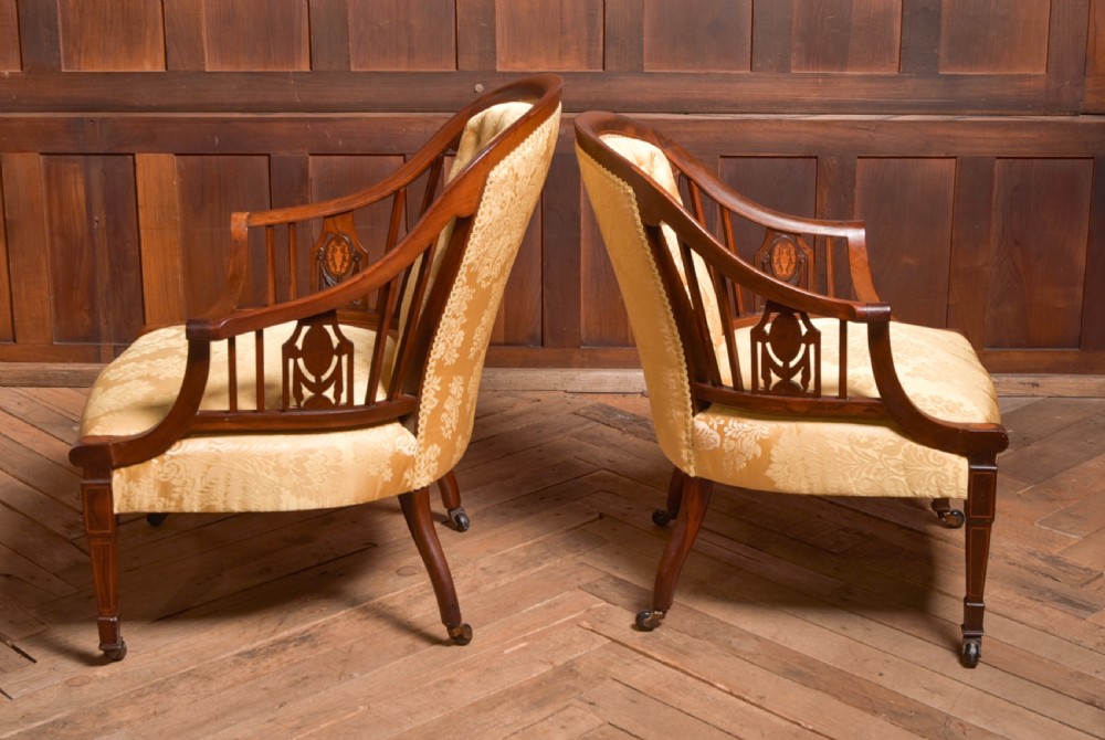 Pair of Edwardian Parlour Chairs View X
