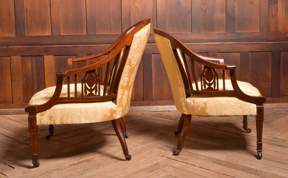 Pair of Edwardian Parlour Chairs View XI