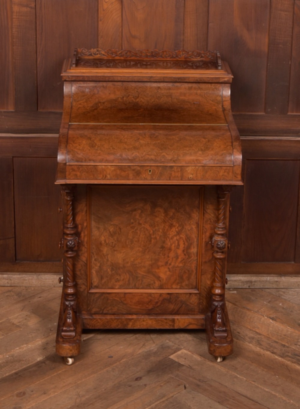 Victorian Burr Walnut Pop Up Davenport View II