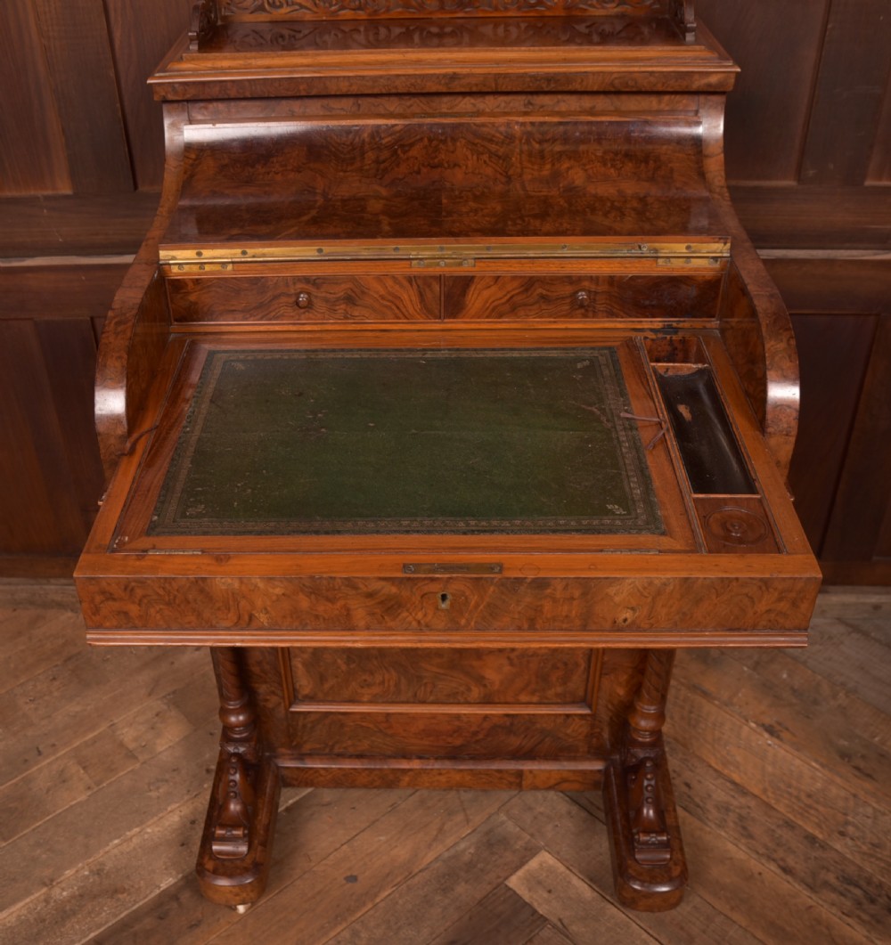 Victorian Burr Walnut Pop Up Davenport View III