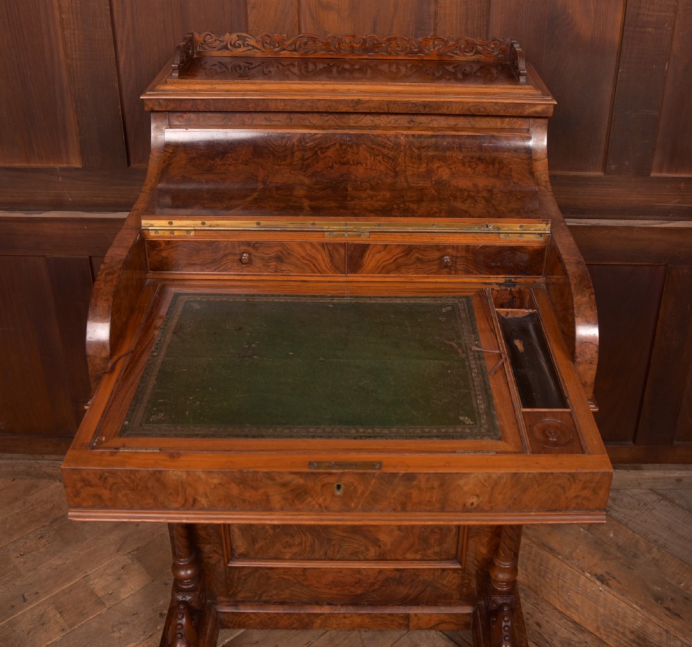 Victorian Burr Walnut Pop Up Davenport View IV