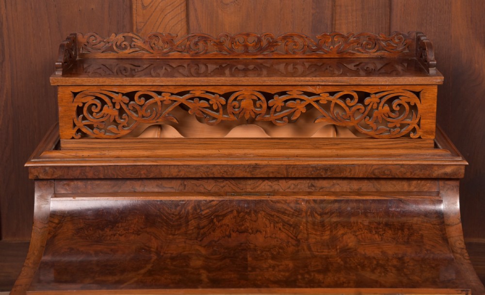 Victorian Burr Walnut Pop Up Davenport View VI