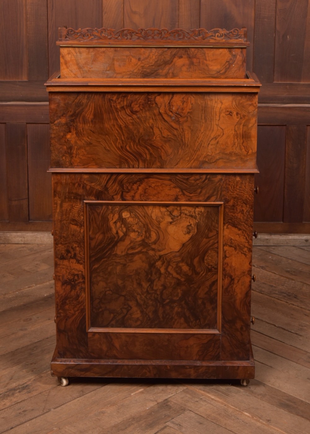 Victorian Burr Walnut Pop Up Davenport View XV