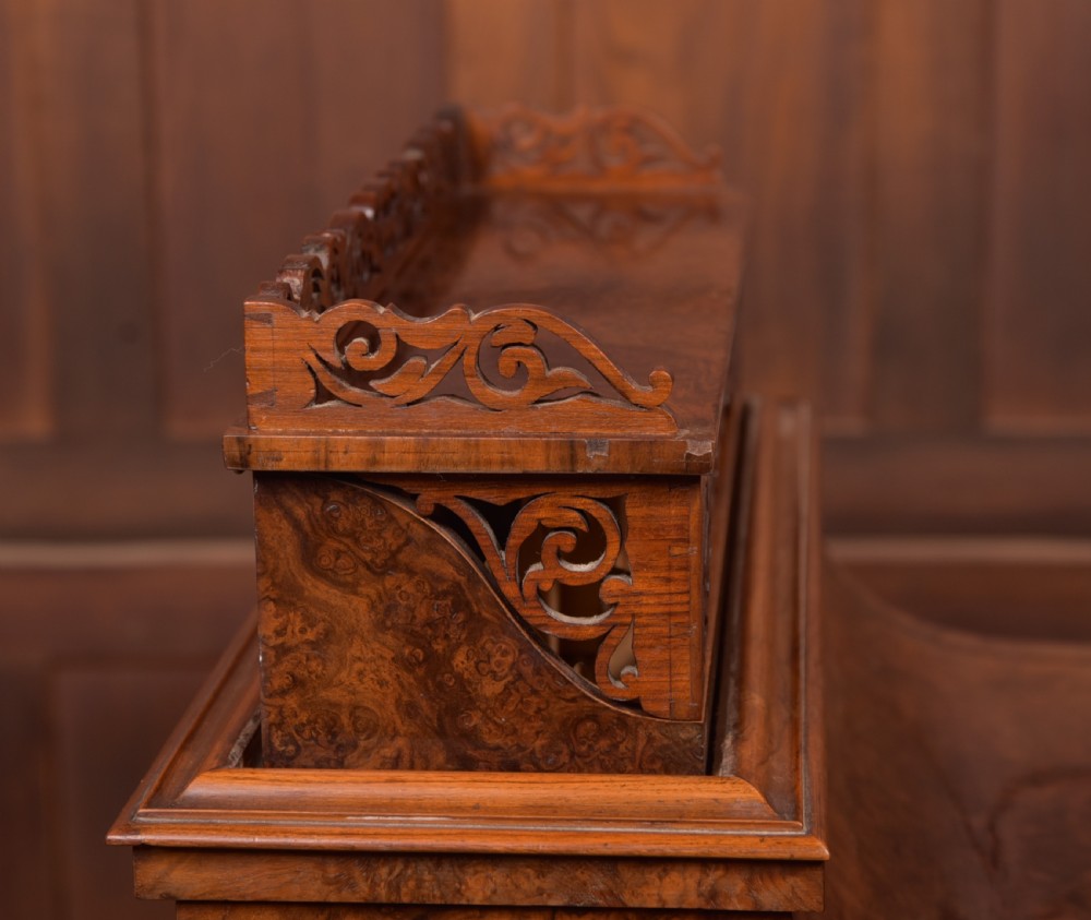 Victorian Burr Walnut Pop Up Davenport View XVII