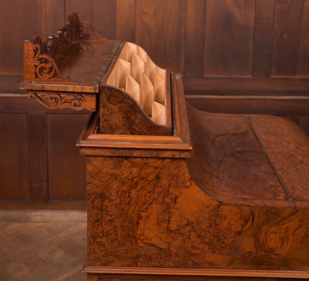 Victorian Burr Walnut Pop Up Davenport View XX
