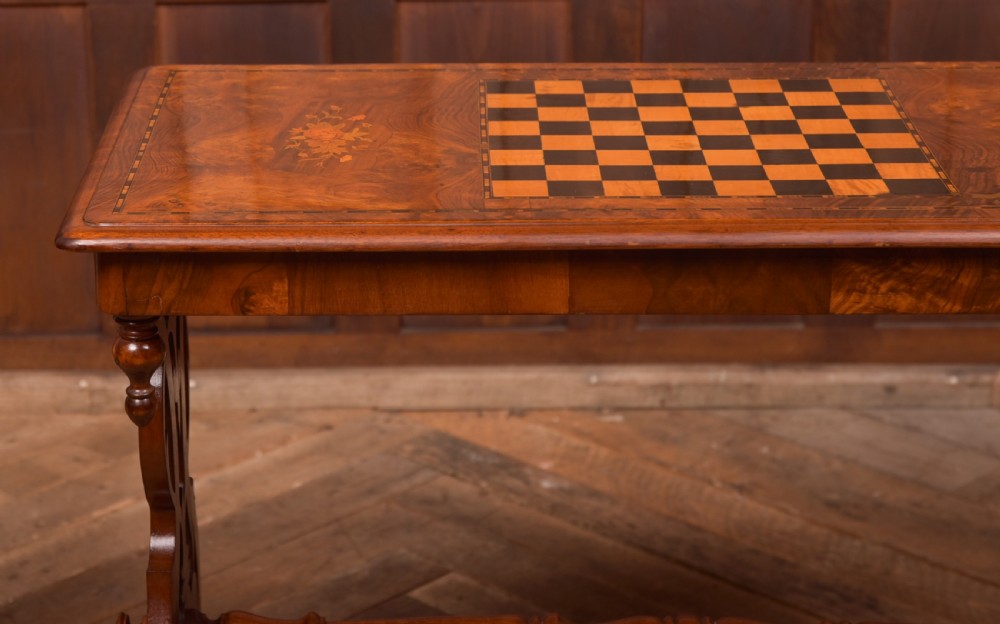 Burr Walnut Games table View VIII