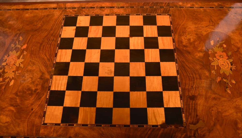 Burr Walnut Games table View XII