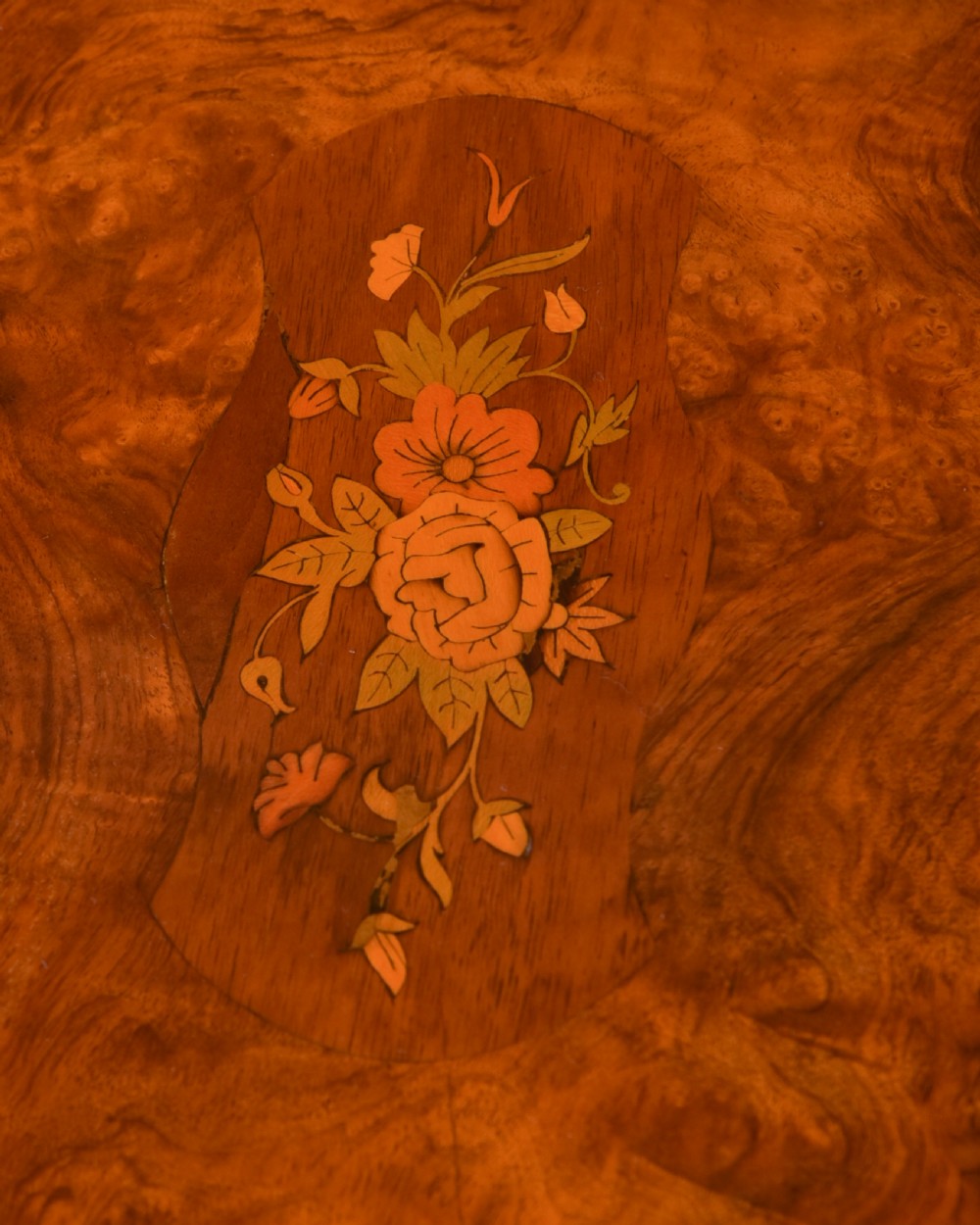 Burr Walnut Games table View XIV