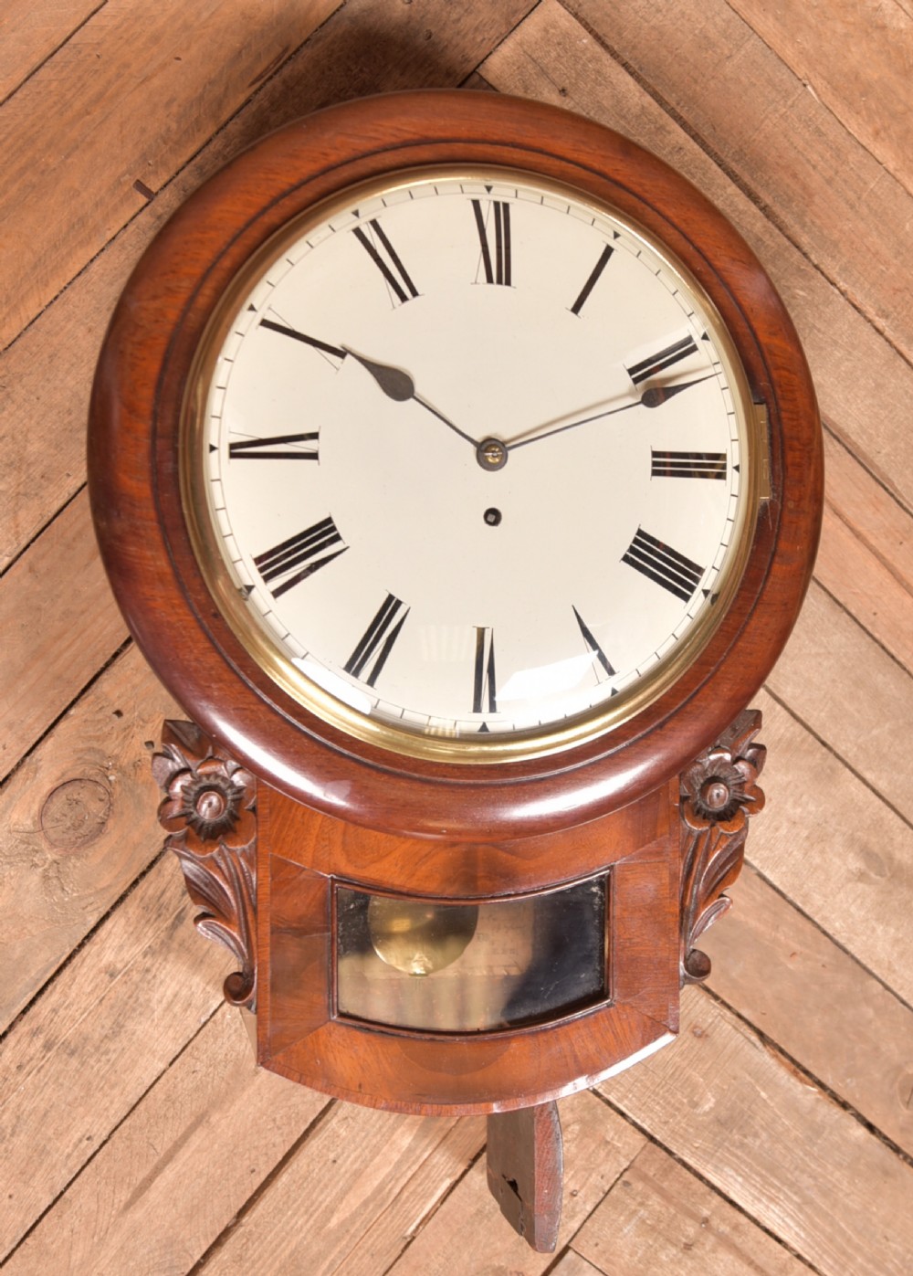 Mahogany Wall Clock View XII
