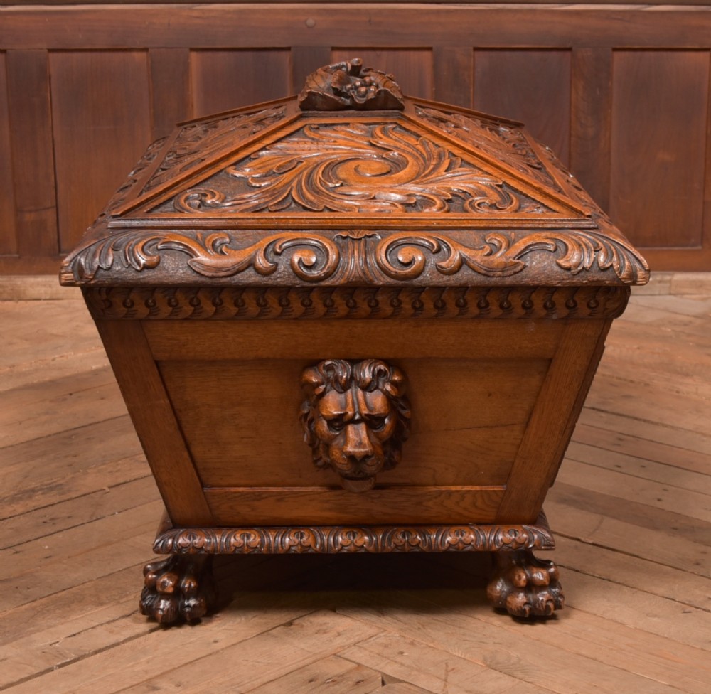 Carved Oak Cellarette View VII