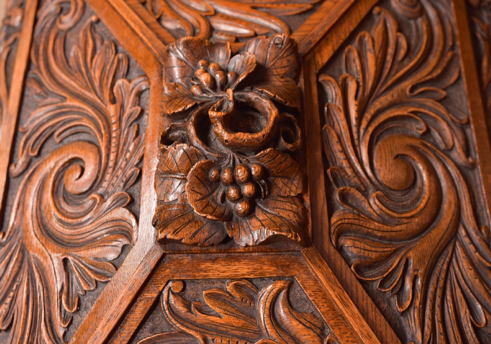 Carved Oak Cellarette View XV