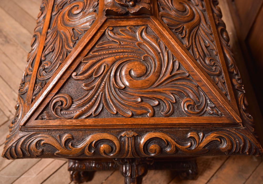 Carved Oak Cellarette View XVI