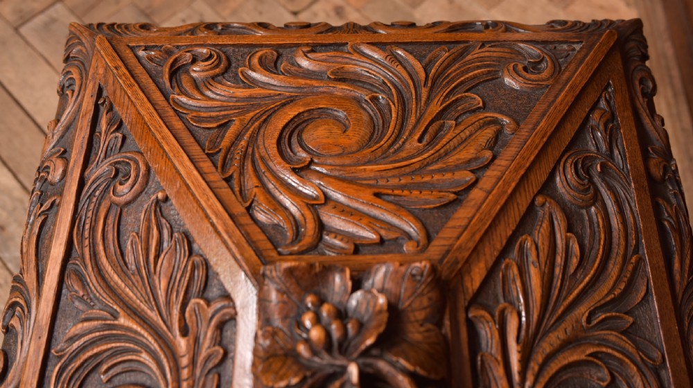 Carved Oak Cellarette View XVII