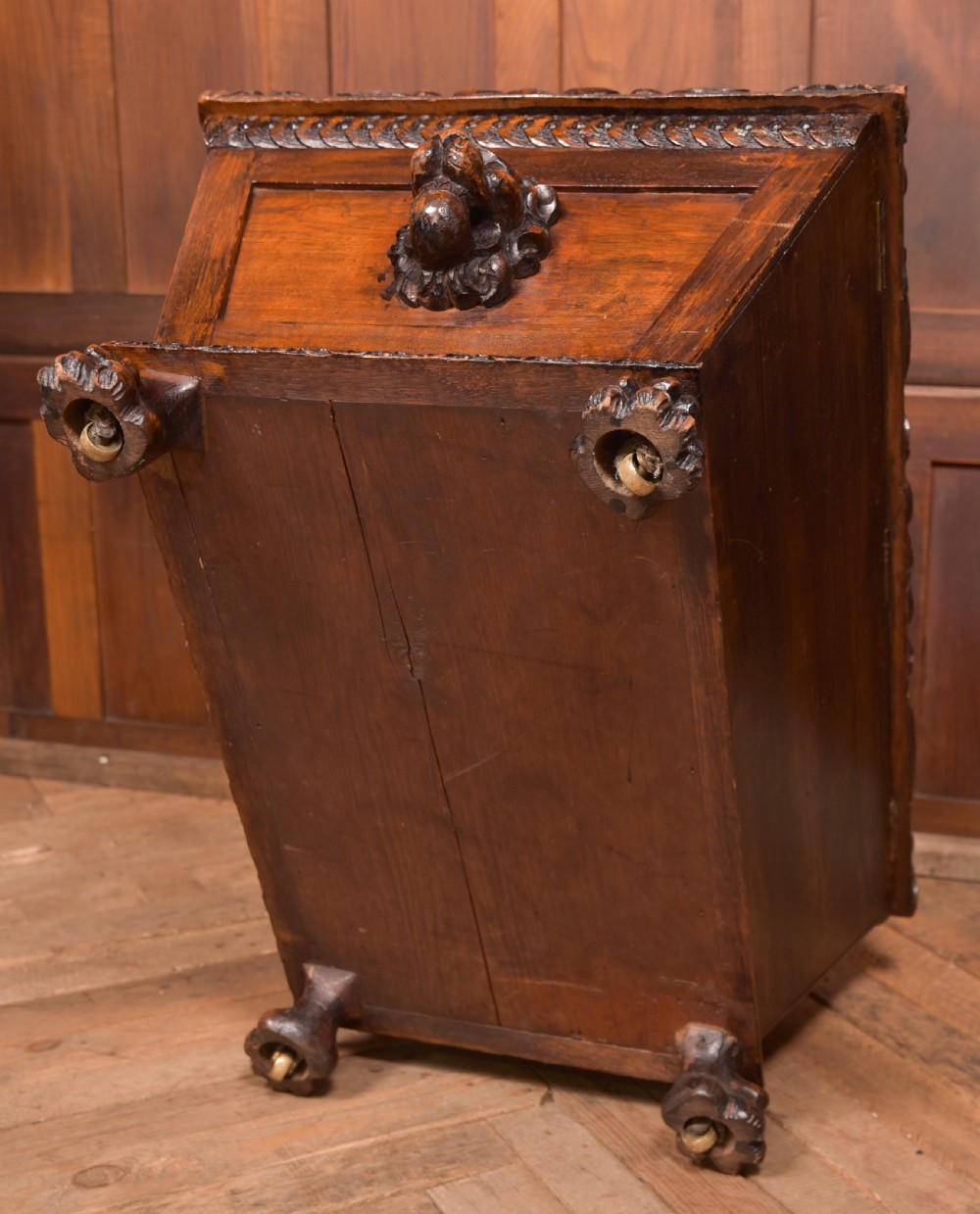 Carved Oak Cellarette View XIX
