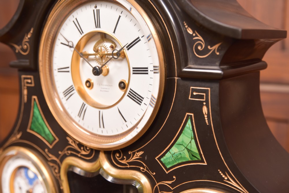 Black Marble Mantel Clock View II