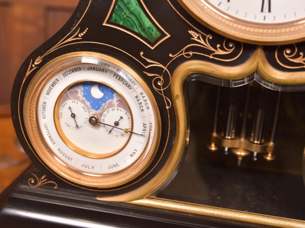 Black Marble Mantel Clock View IV