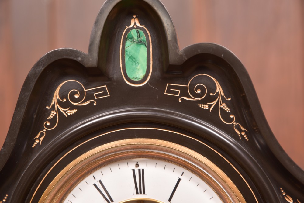 Black Marble Mantel Clock View V