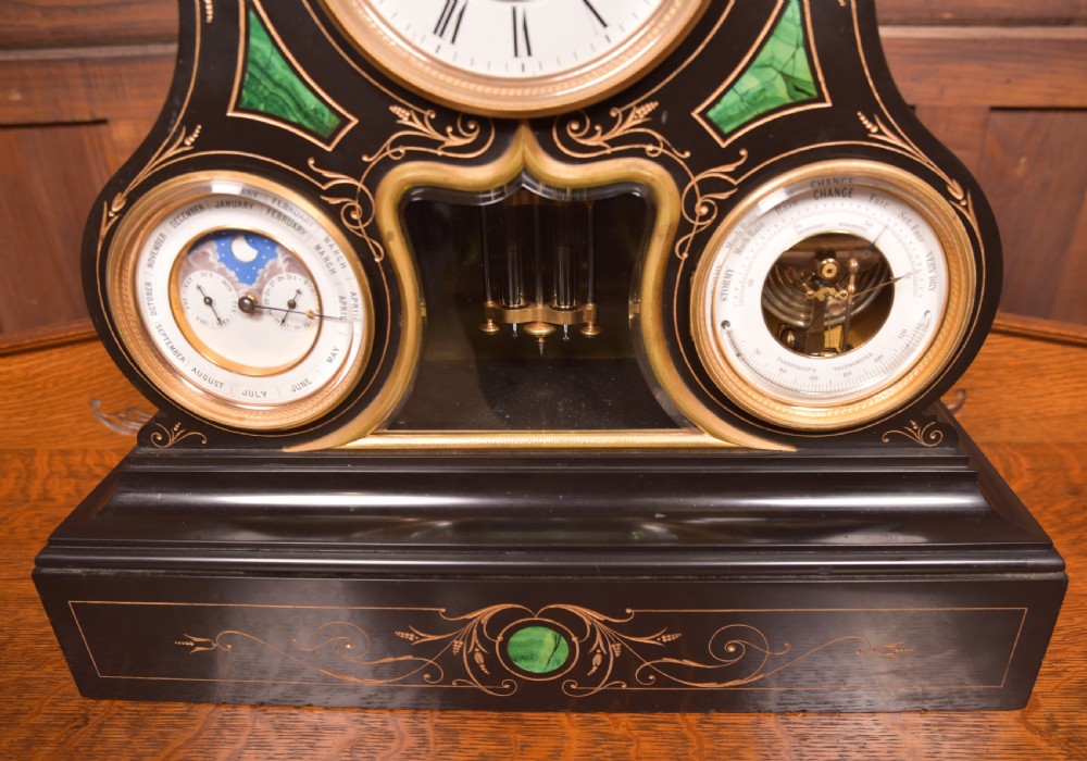 Black Marble Mantel Clock View VI
