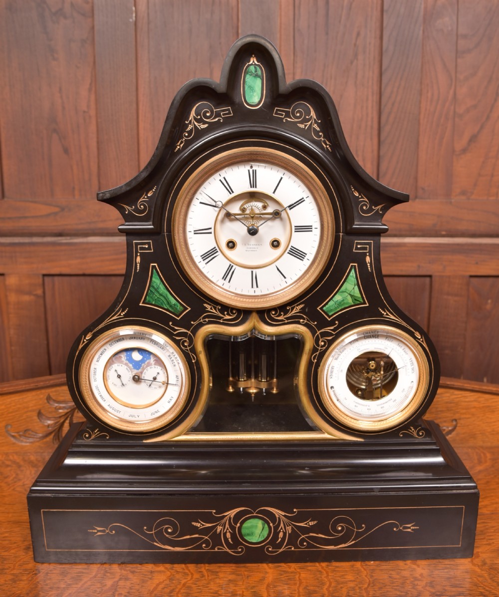 Black Marble Mantel Clock View VII