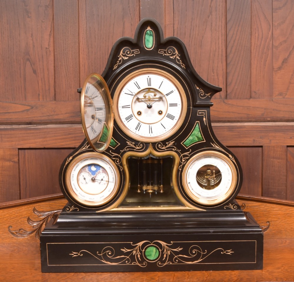 Black Marble Mantel Clock View VIII