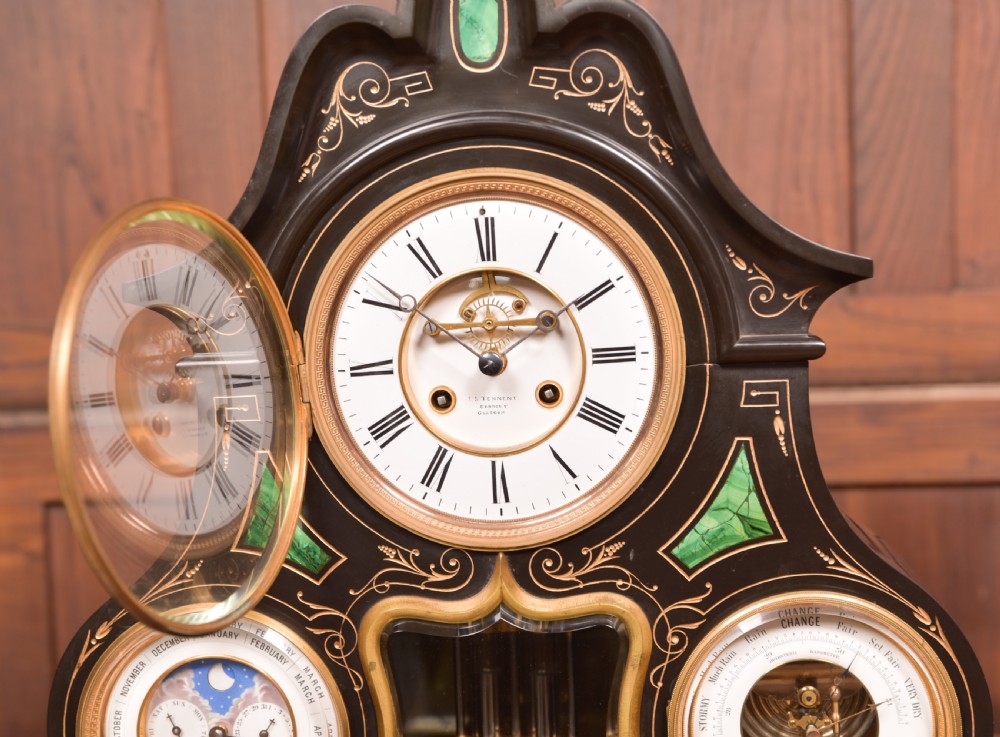 Black Marble Mantel Clock View IX