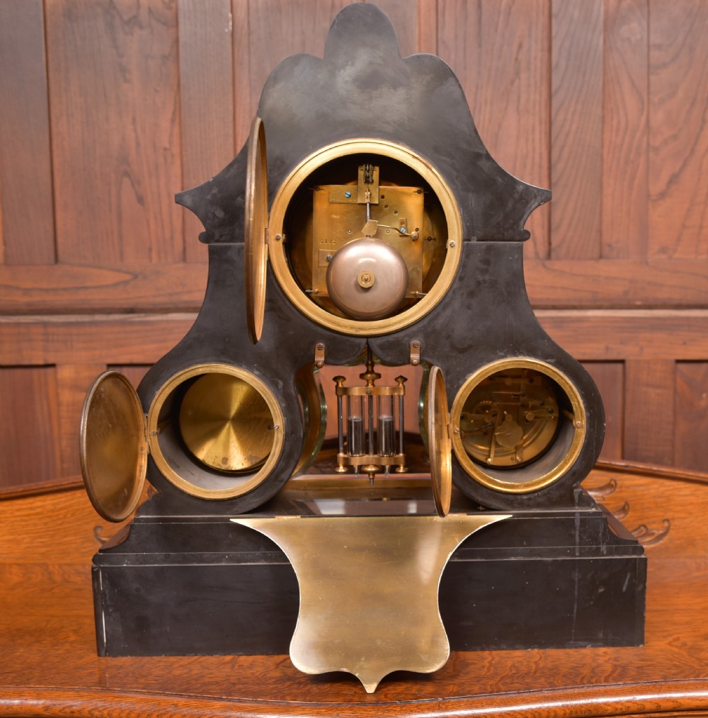 Black Marble Mantel Clock View XIV