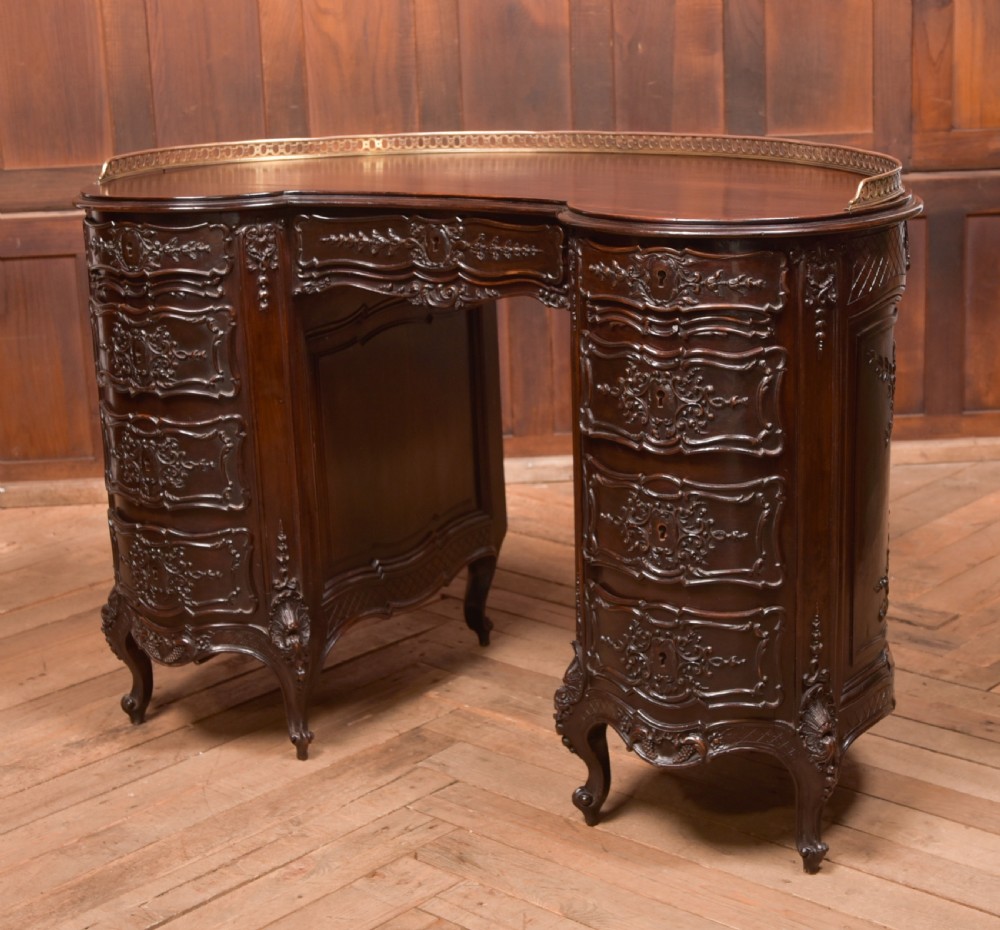 Kidney Shaped Carved Desk
