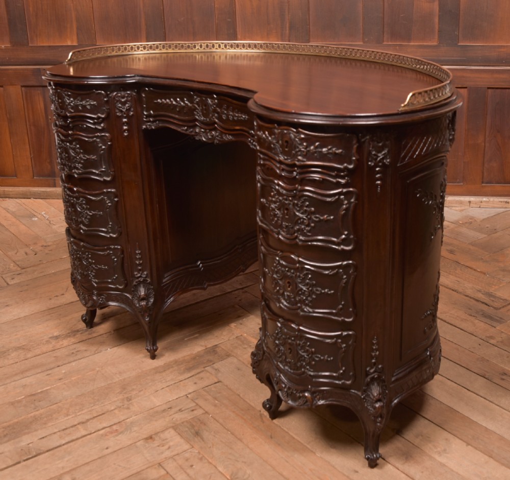 Kidney Shaped Carved Desk View IV