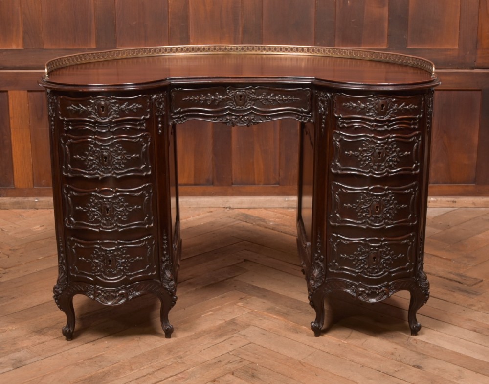 Kidney Shaped Carved Desk View VI