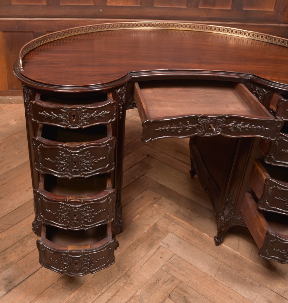 Kidney Shaped Carved Desk View IX