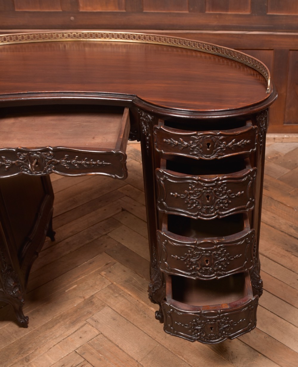 Kidney Shaped Carved Desk View X