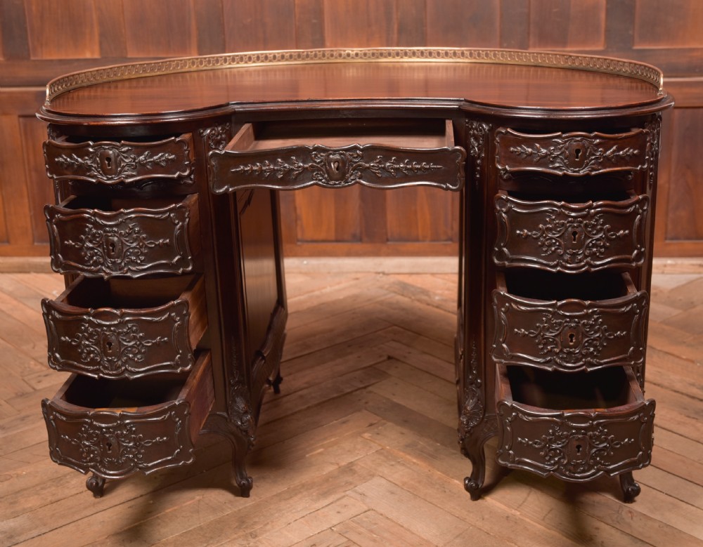 Kidney Shaped Carved Desk View XI