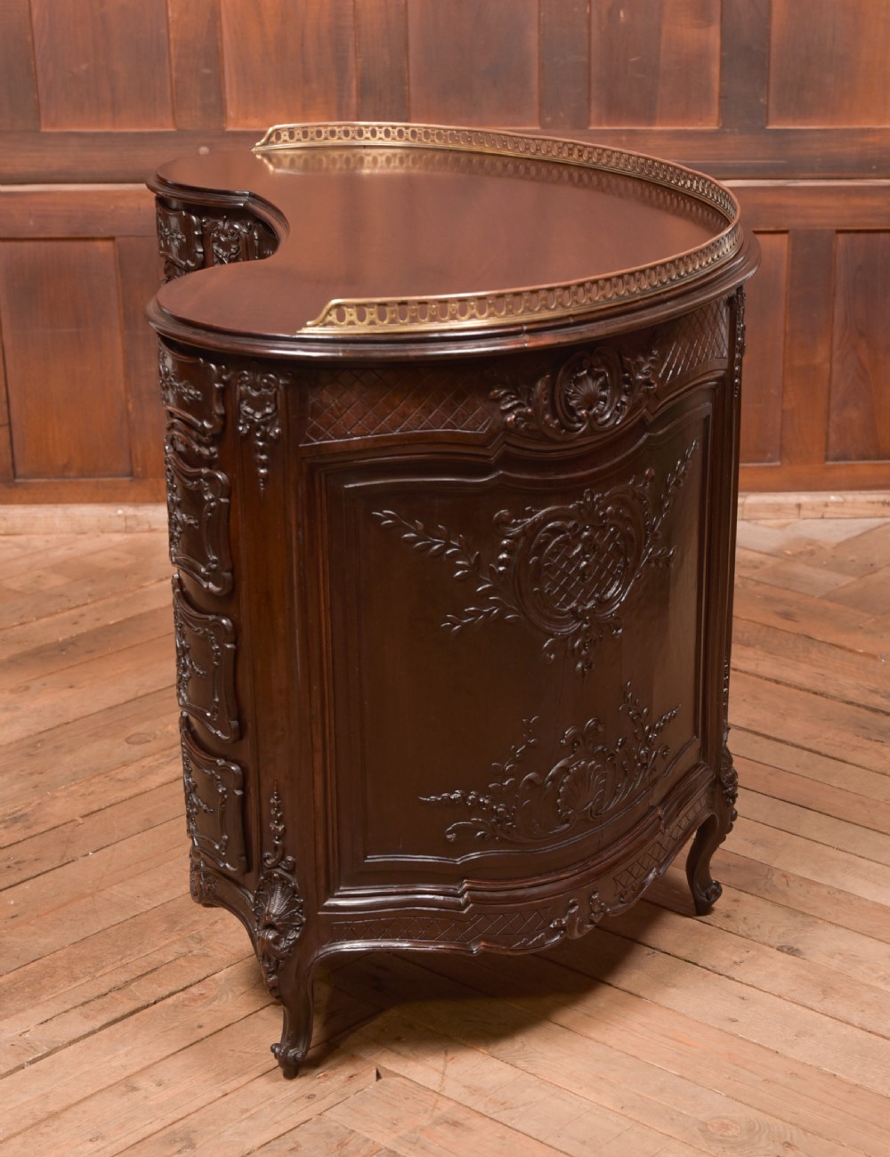 Kidney Shaped Carved Desk View XII