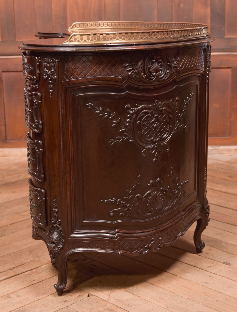 Kidney Shaped Carved Desk View XIII