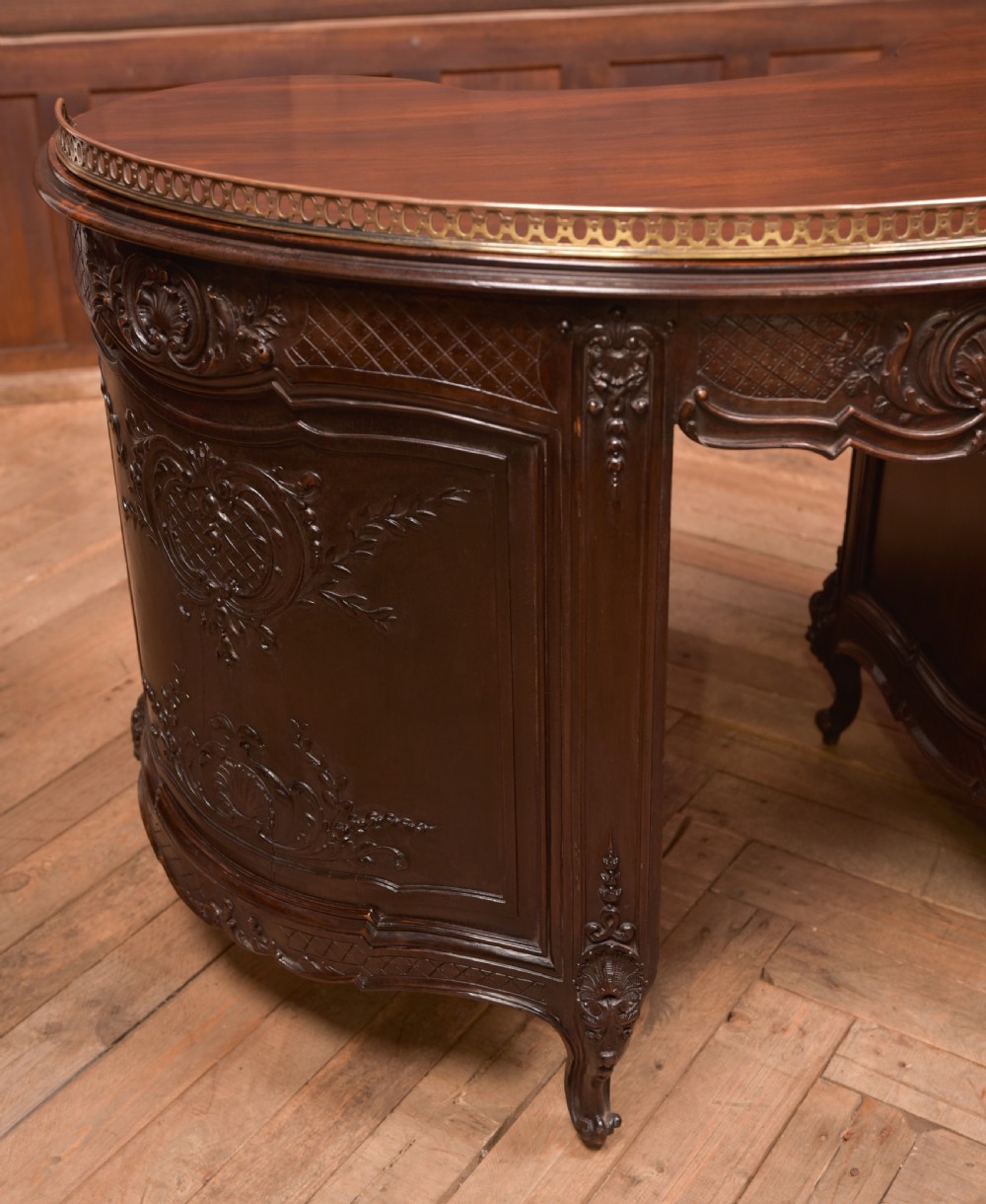 Kidney Shaped Carved Desk View XV