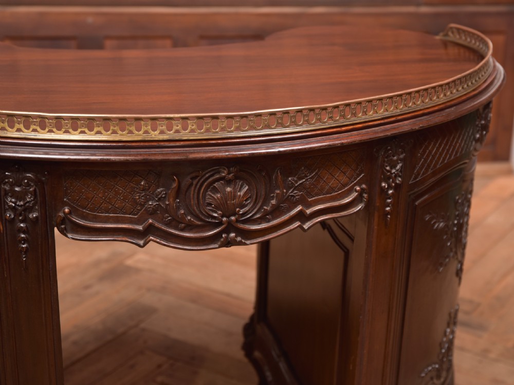 Kidney Shaped Carved Desk View XVI
