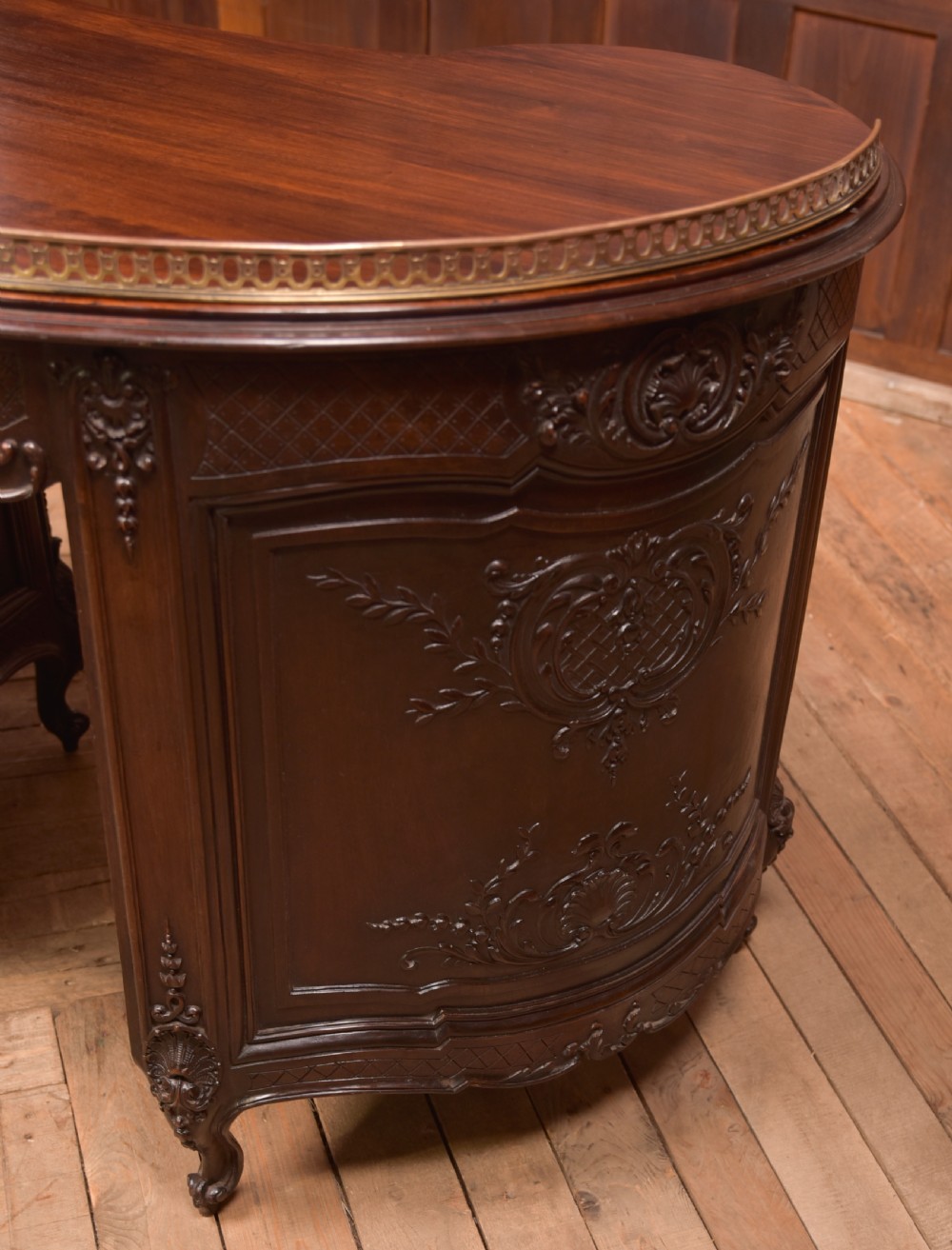 Kidney Shaped Carved Desk View XVII