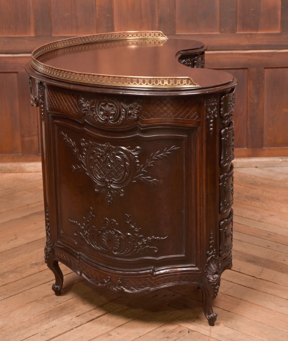 Kidney Shaped Carved Desk View XXI