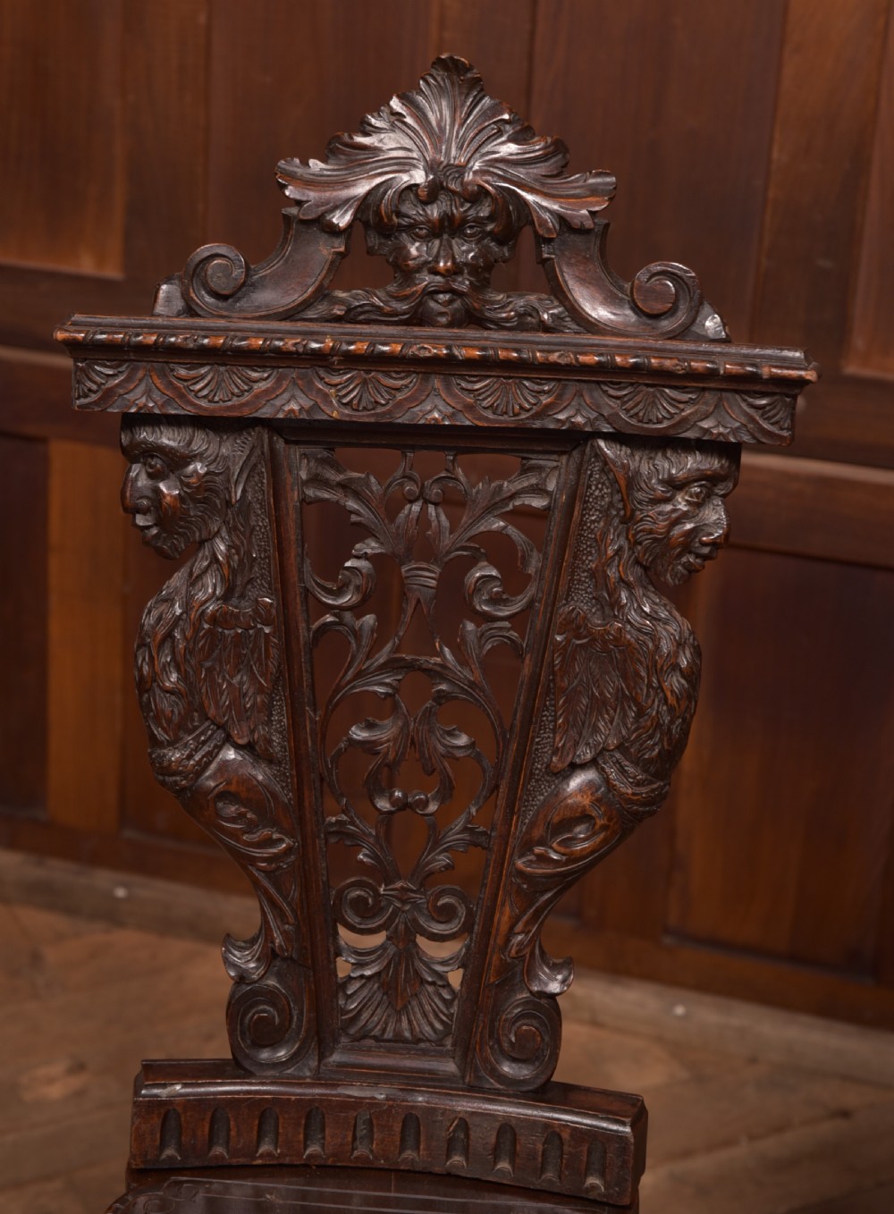 Pair of Italian Carved Hall Chairs View IV