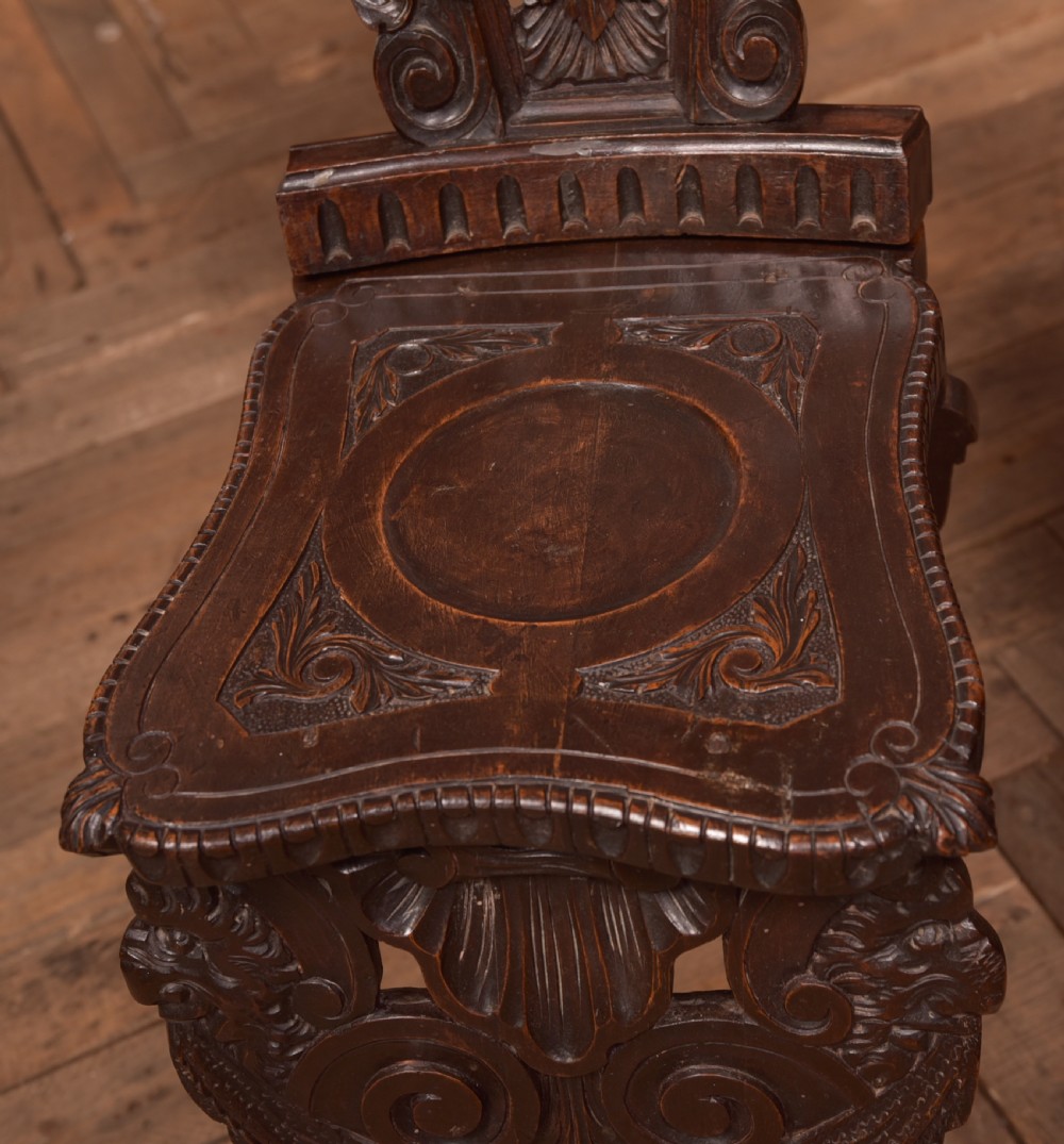 Pair of Italian Carved Hall Chairs View XV