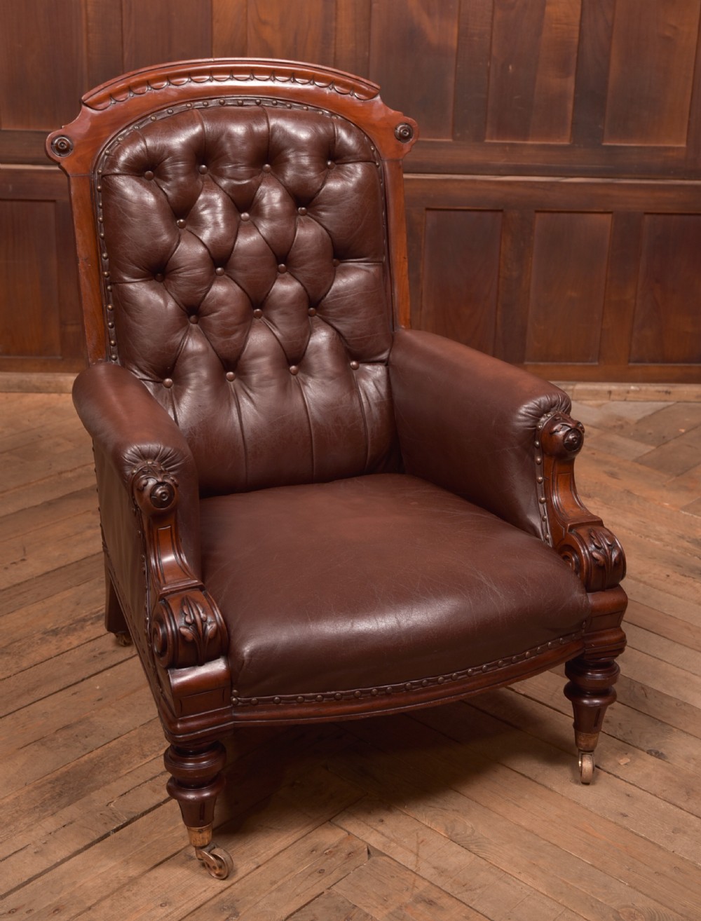 Victorian Button Back Library Chair