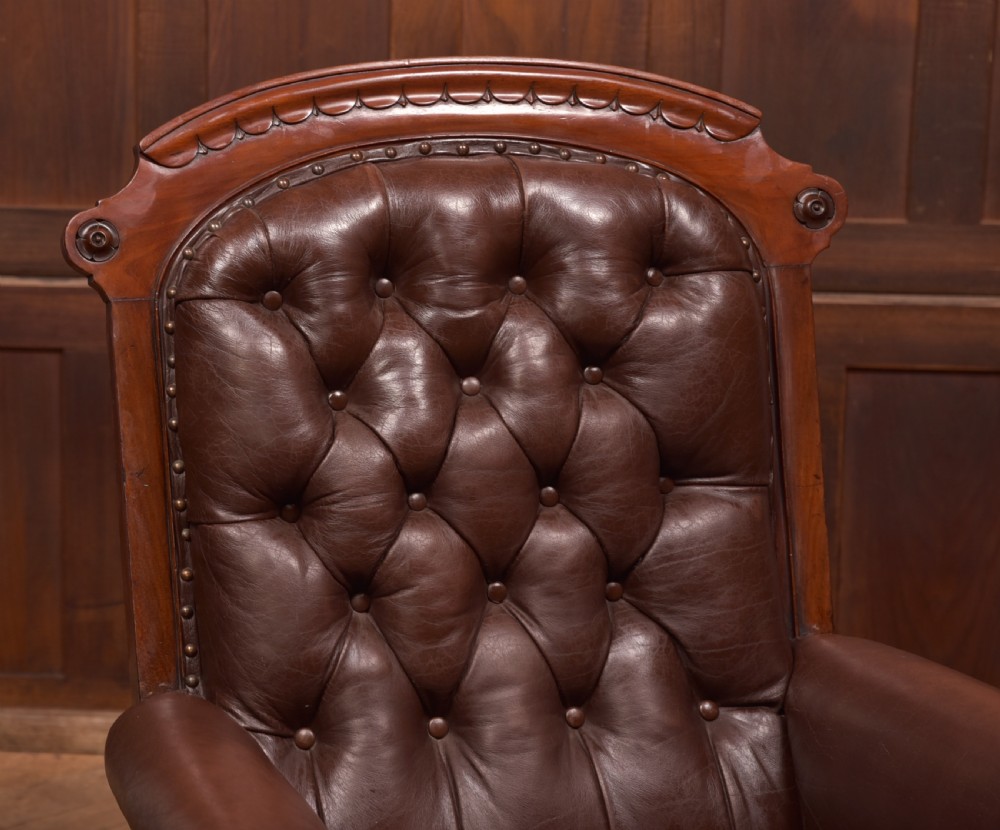 Victorian Button Back Library Chair View II