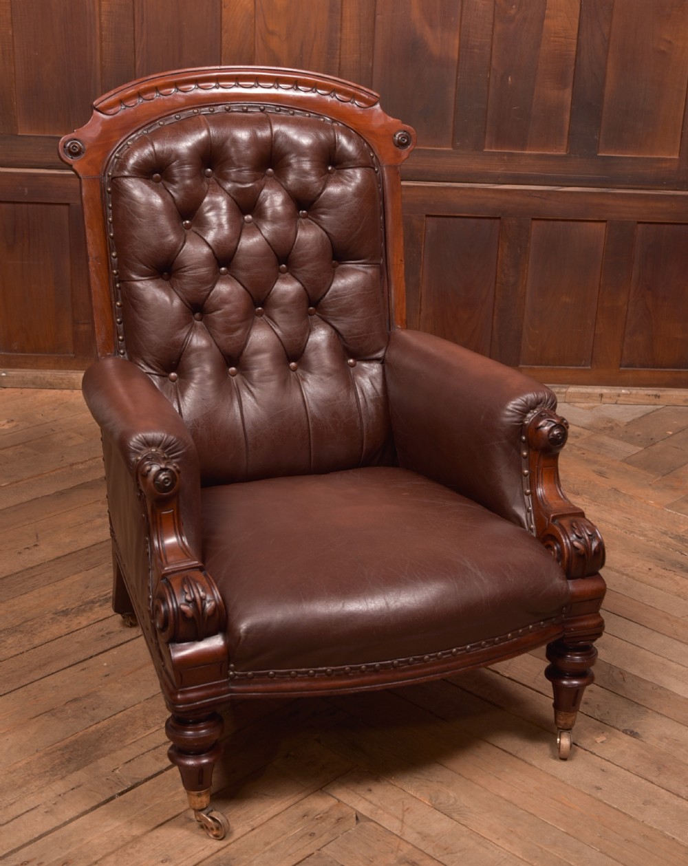 Victorian Button Back Library Chair View V