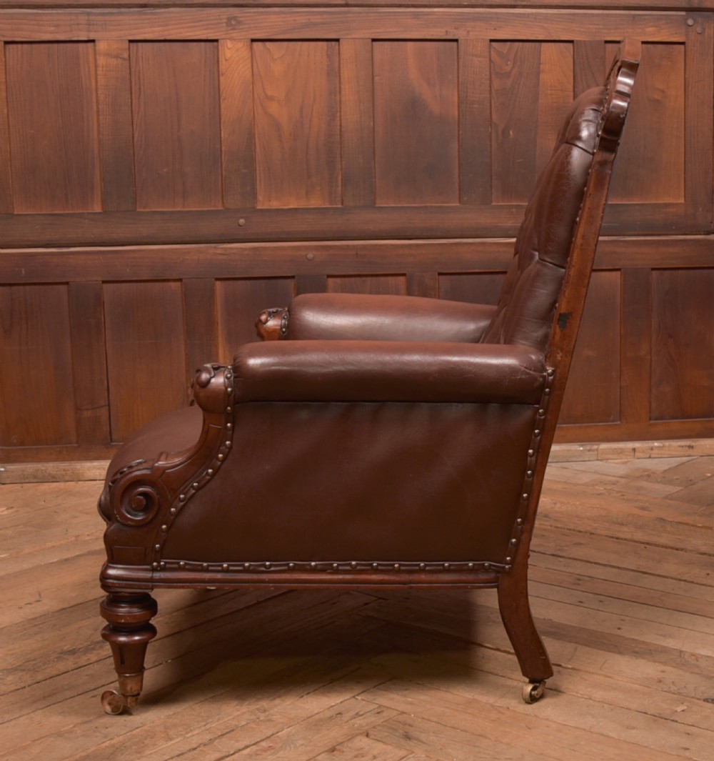 Victorian Button Back Library Chair View IX
