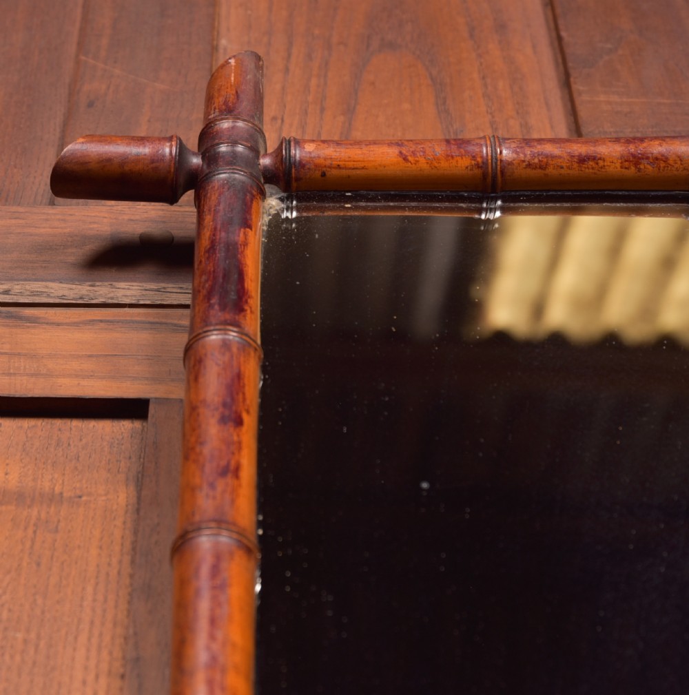 French Faux Bamboo Mirror View III
