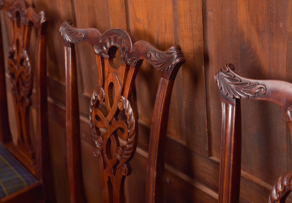 Set of 8 Chippendale Style Dining Room Chair View V