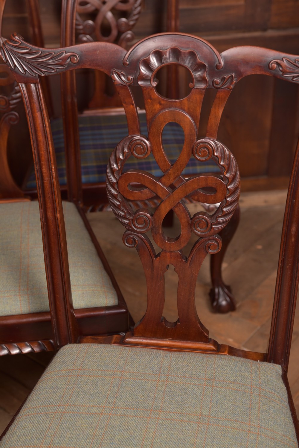 Set of 8 Chippendale Style Dining Room Chair View VI